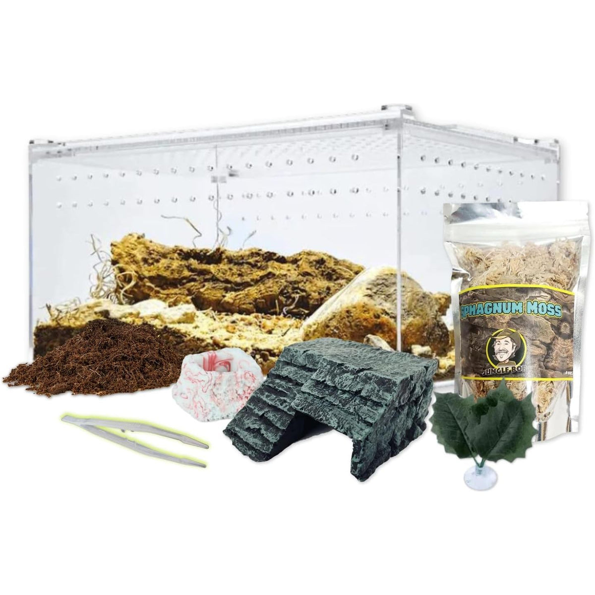 Jungle Bob HerpCult Terrarium Kit with 12x8x6 Acrylic Enclosure ...