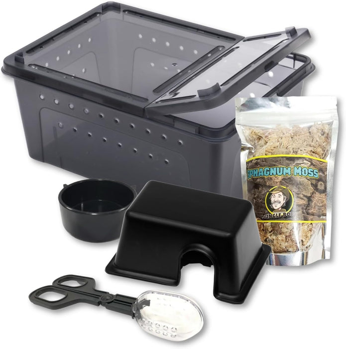 Reptile Care Bundle Clear Plastic Box Medium Starter kit