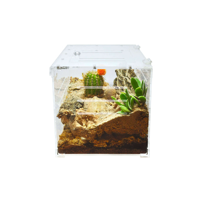 YKL80A HerpCult Acrylic Enclosure Solid Top Invertible Large 10"x10"x16" 7 Gallon - STORE PICK UP ONLY:Jungle Bob's Reptile World